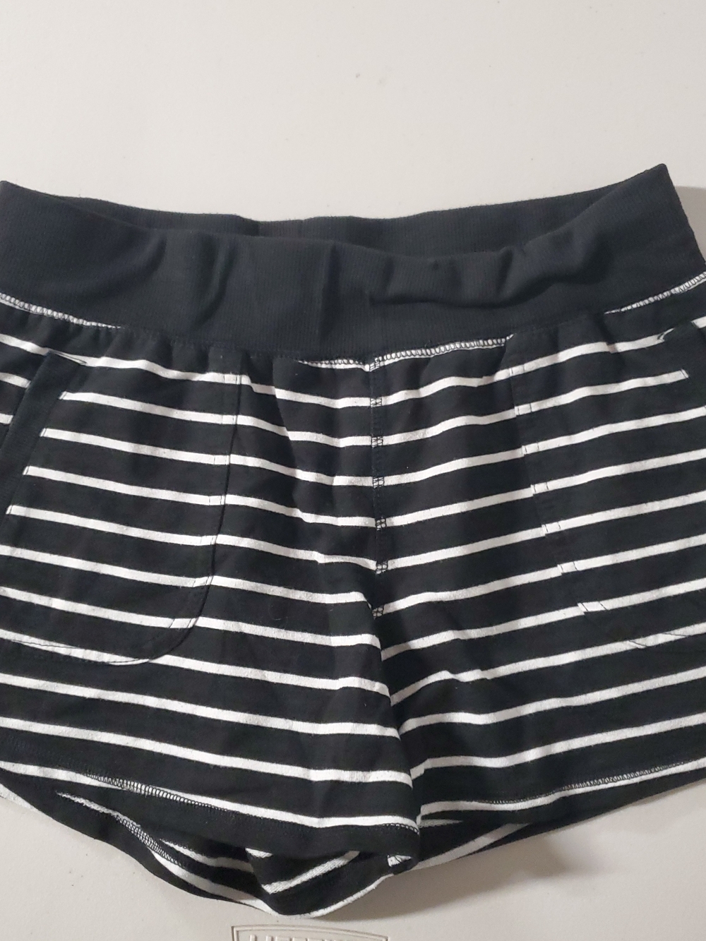 Athletic Works Black and White Striped Bike Shorts